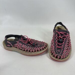 KEEN UNEEK Women's US 7 WIDE Sandals Pink Braided Paracord Water Shoes